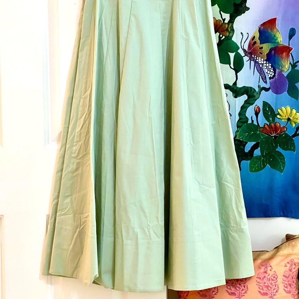 πΊπHPππΊ NWT Staud Wells Midi Dress Pale Jade - Picture 12 of 16